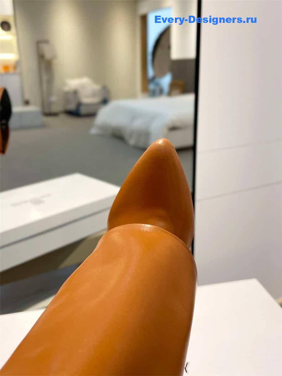 Givenchy Shark Lock Brown Leather Knee-High Boots