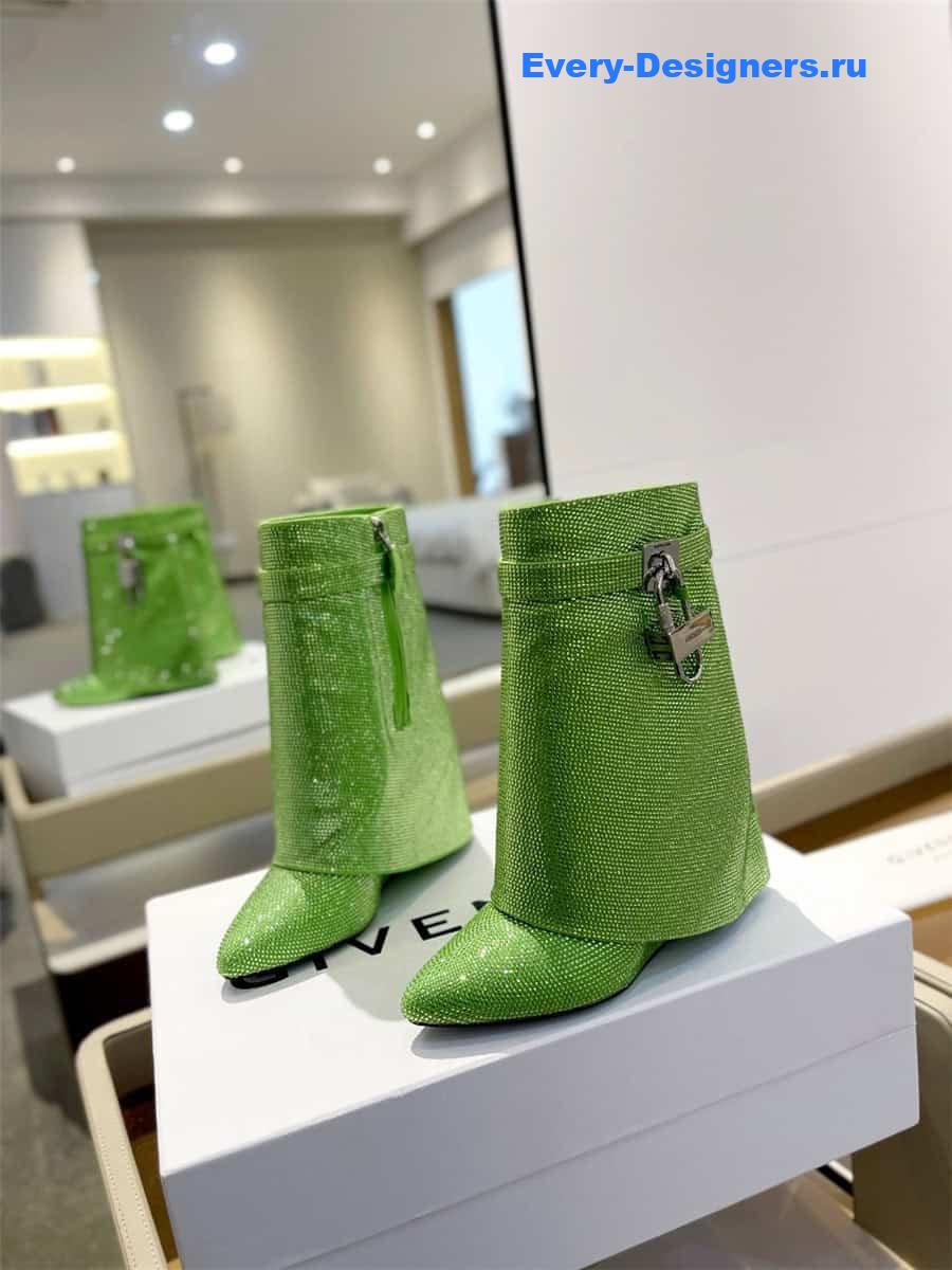 Givenchy Shark Lock Ankle Boots in Green