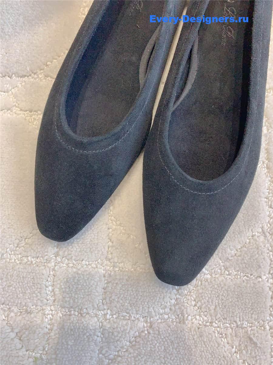 L0r0 P1ana primula ballet flat navy suede