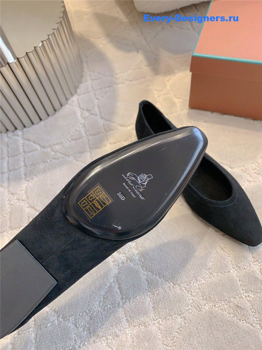 L0r0 P1ana primula ballet flat navy suede