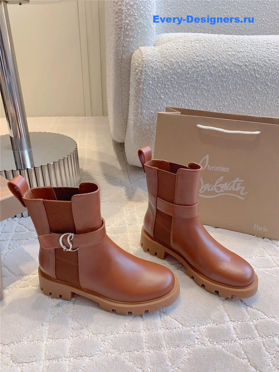 Chr1st1an louboutin brown chelsea boots