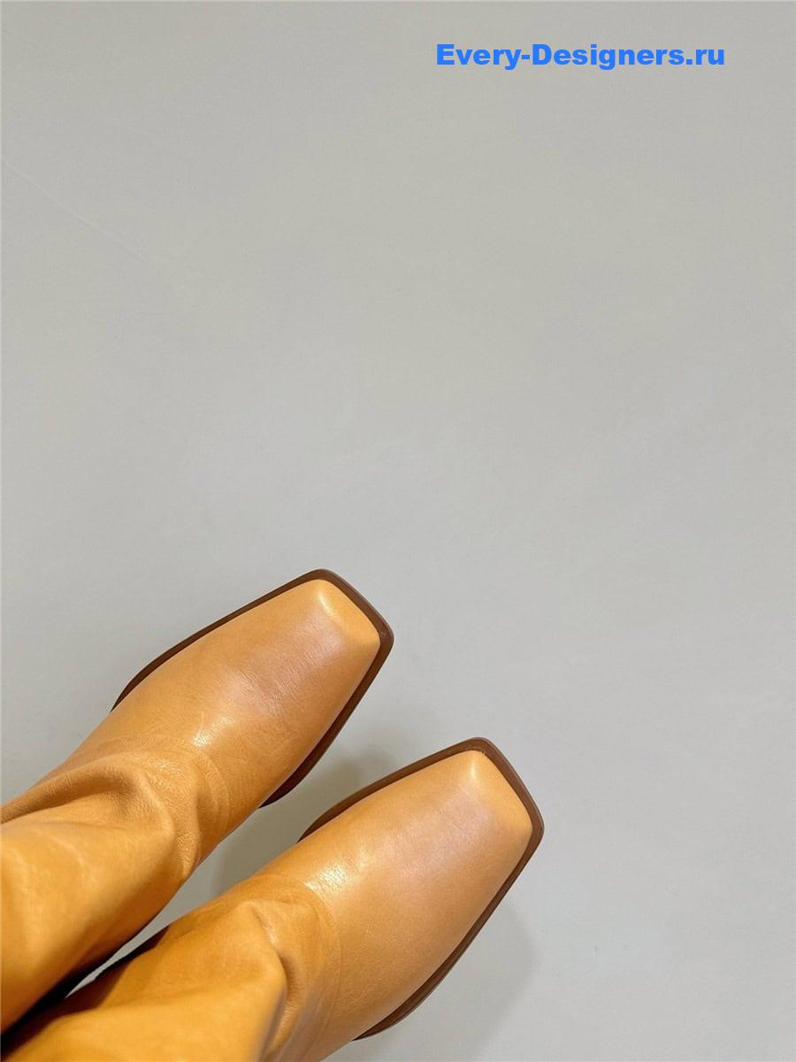 F**di brown leather high-heeled boots