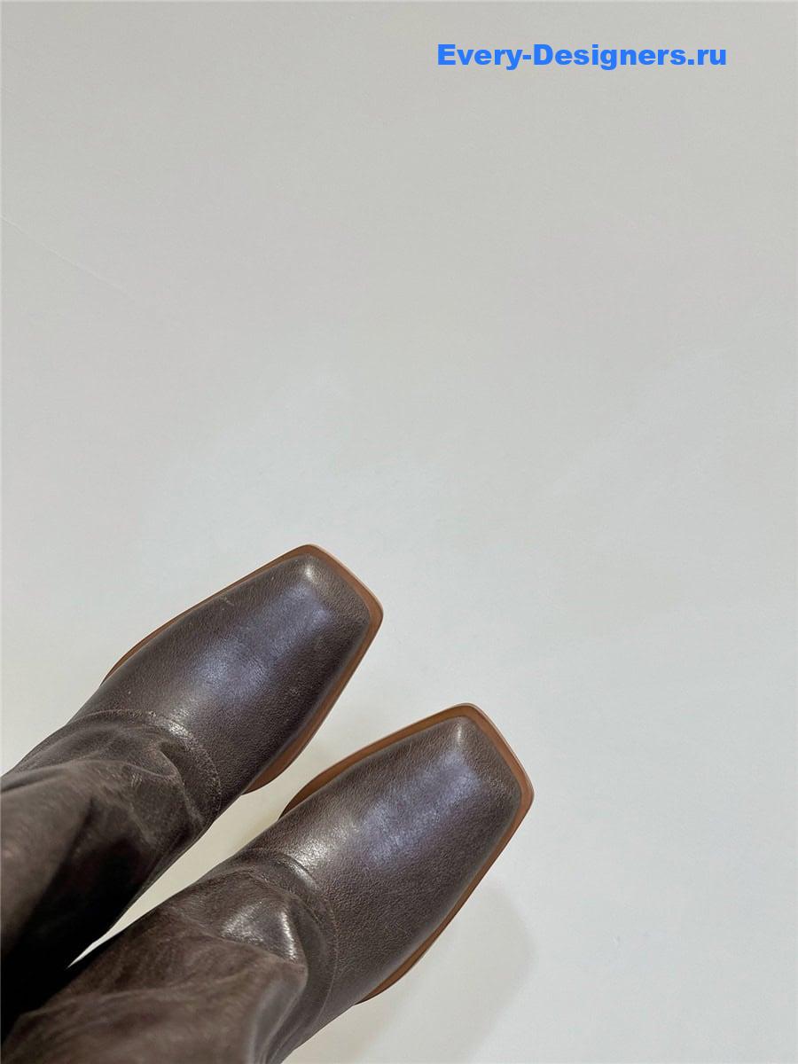 F**di burgundy leather high-heeled boots