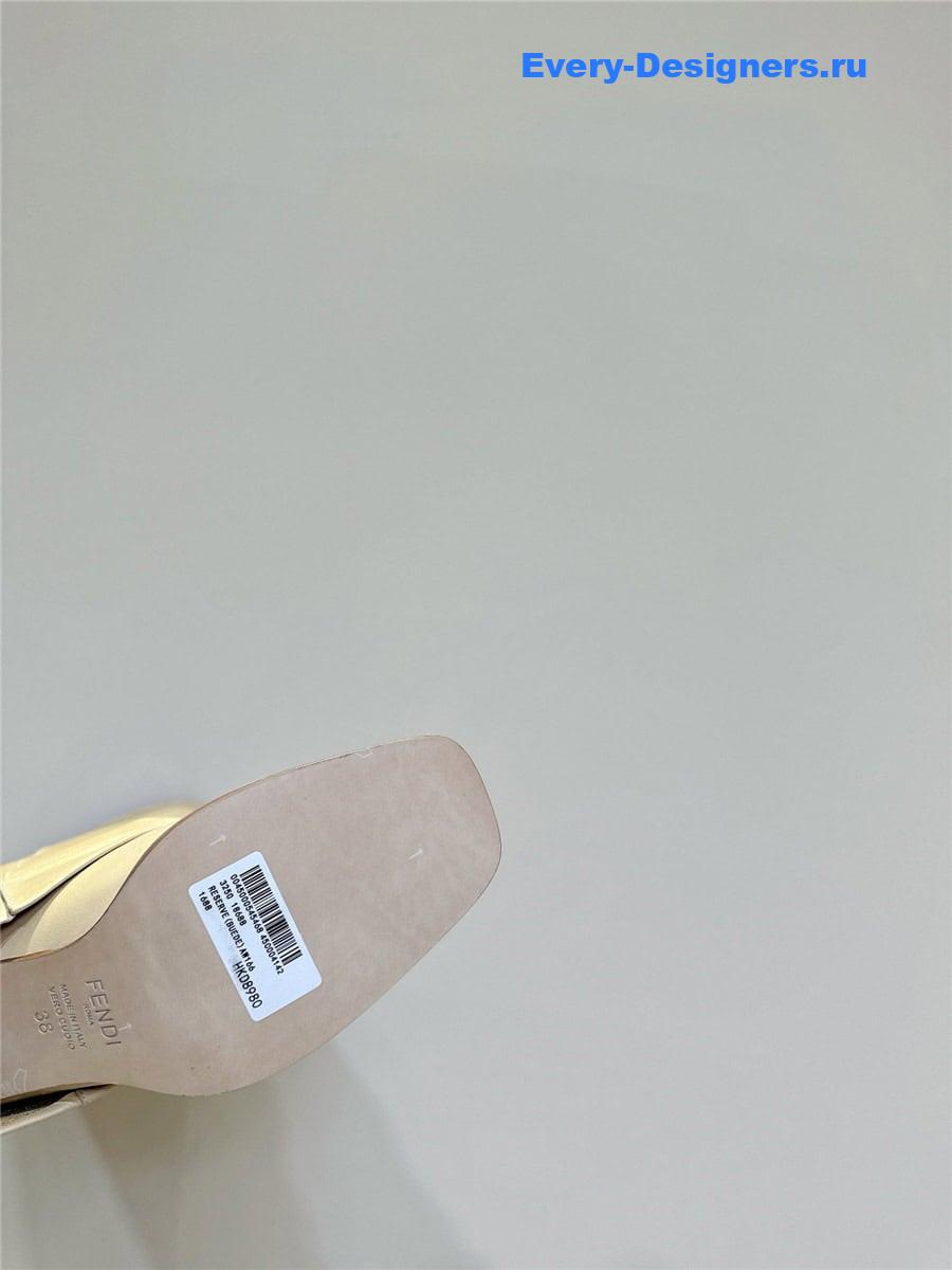 F**di beige leather high-heeled boots