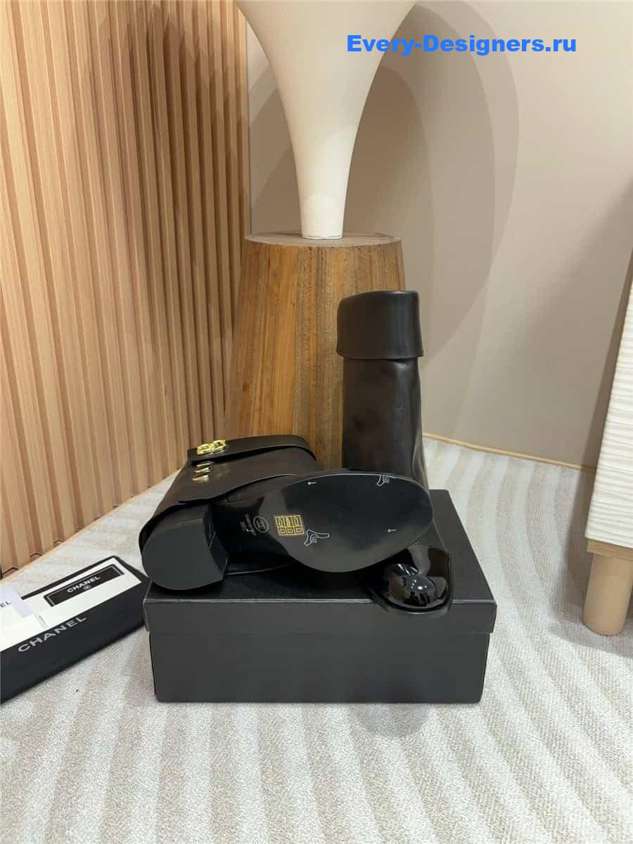 Ch**el leather foldover logo boots