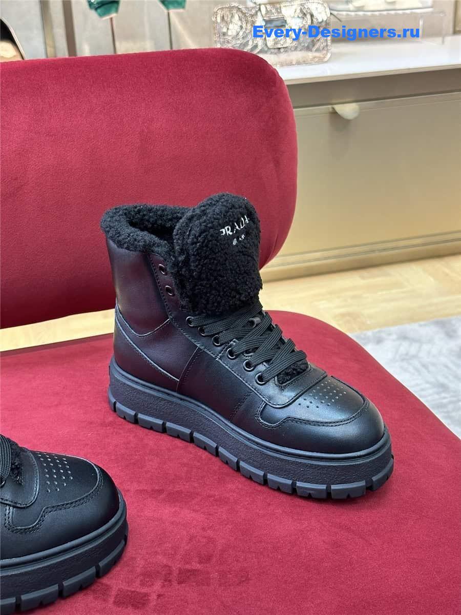 Pra*a triangle-logo high-top leather sneakers