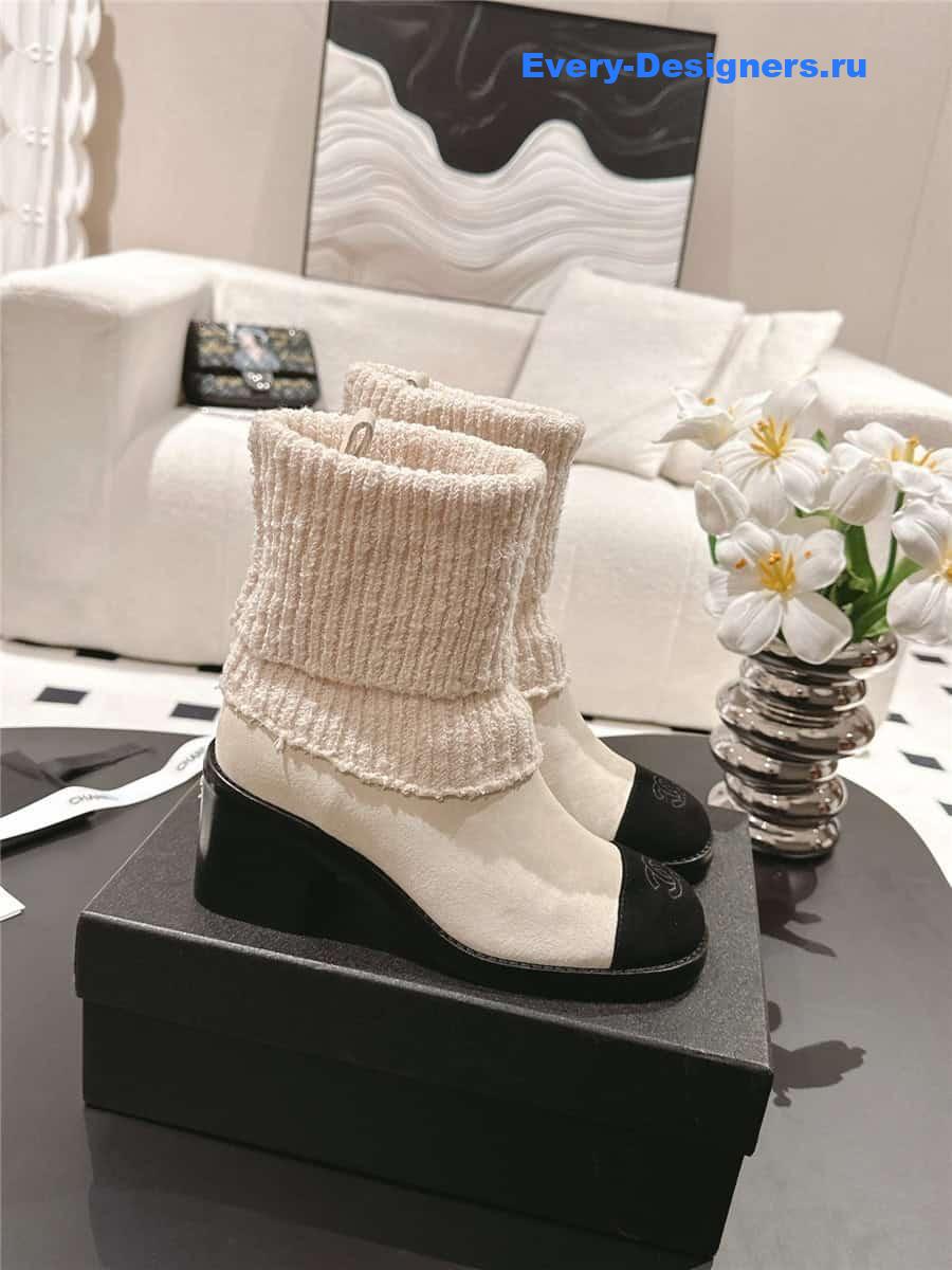 Ch**el suede sock ankle boots