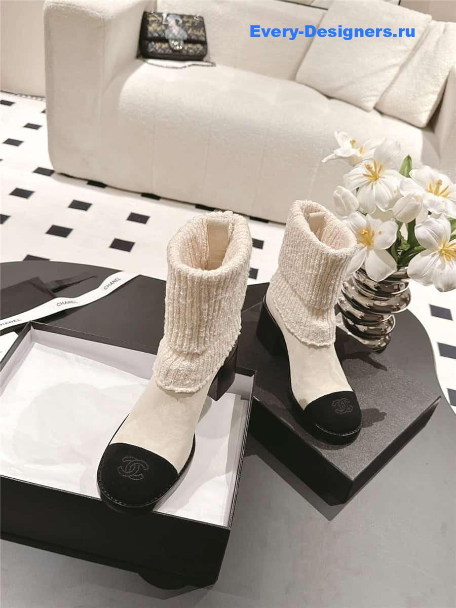 Ch**el suede sock ankle boots