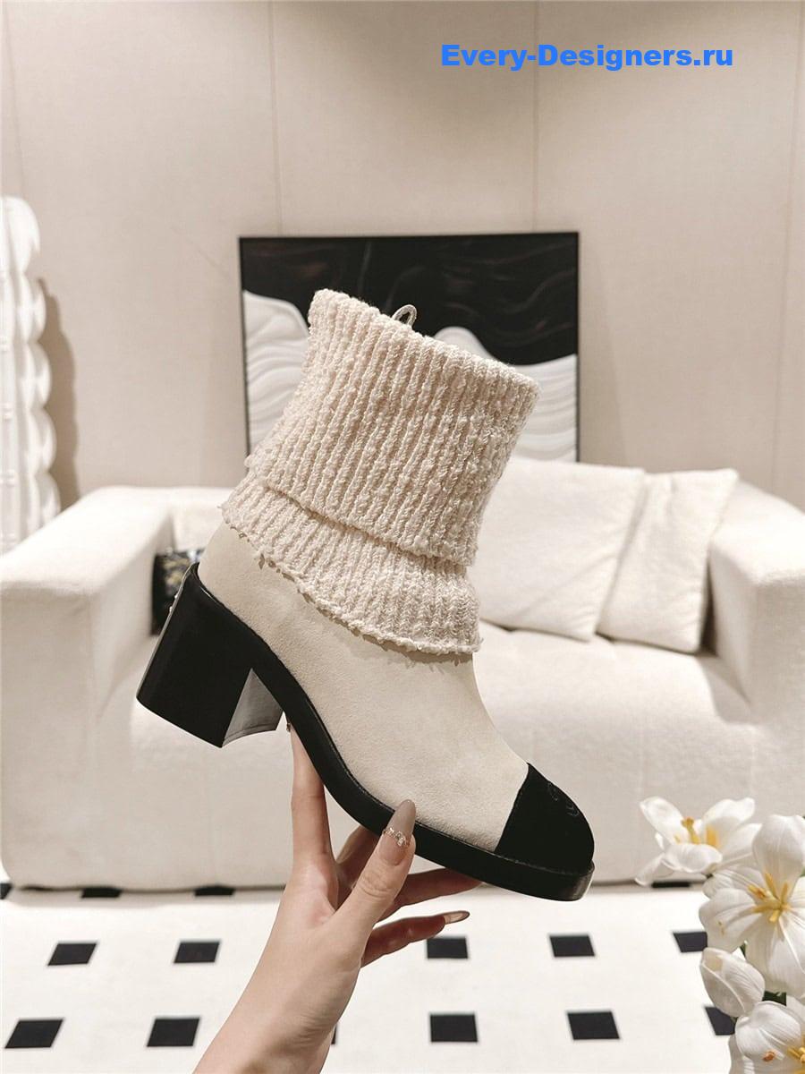 Ch**el suede sock ankle boots