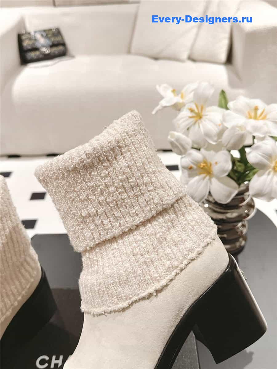 Ch**el suede sock ankle boots