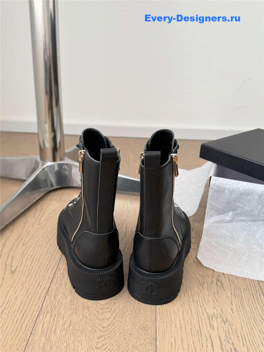 Ch**el black platform high top boots