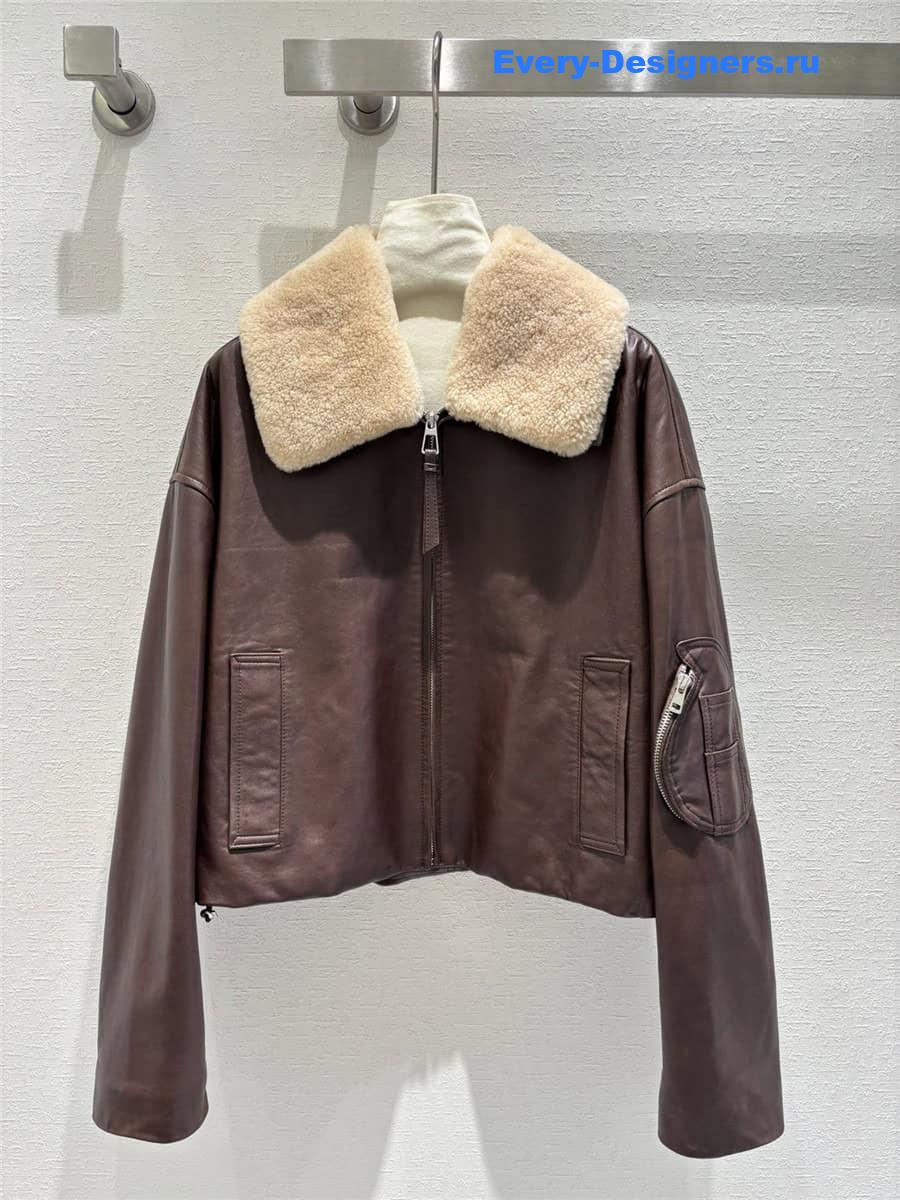 L0ew* lambskin quilted coat