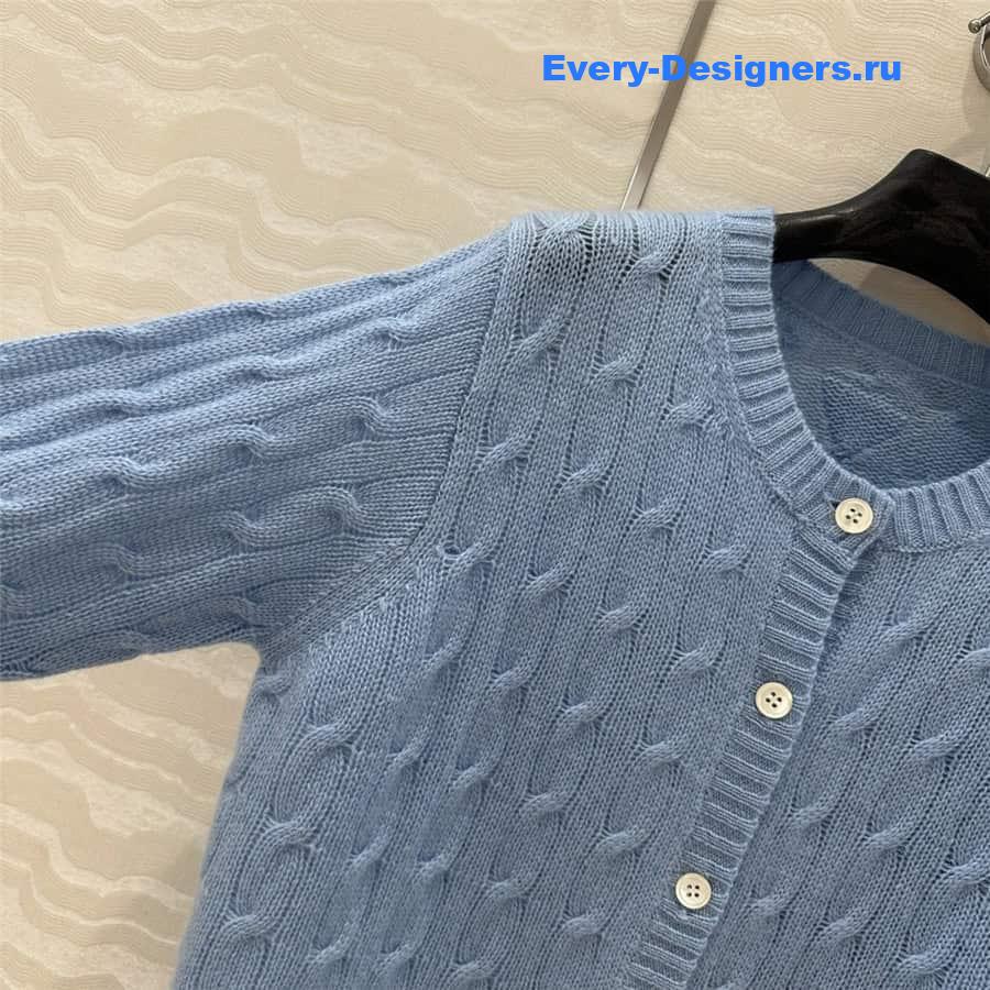 Pra*a baby blue round neck cardigan