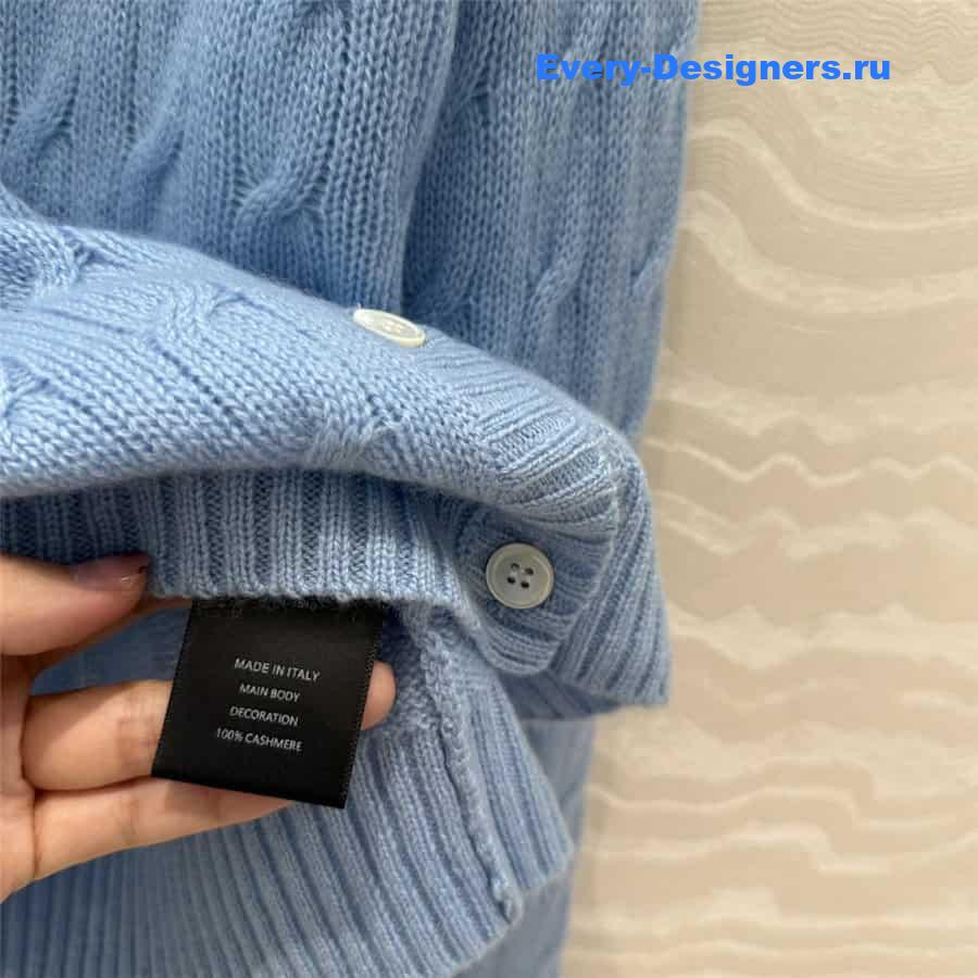 Pra*a baby blue round neck cardigan