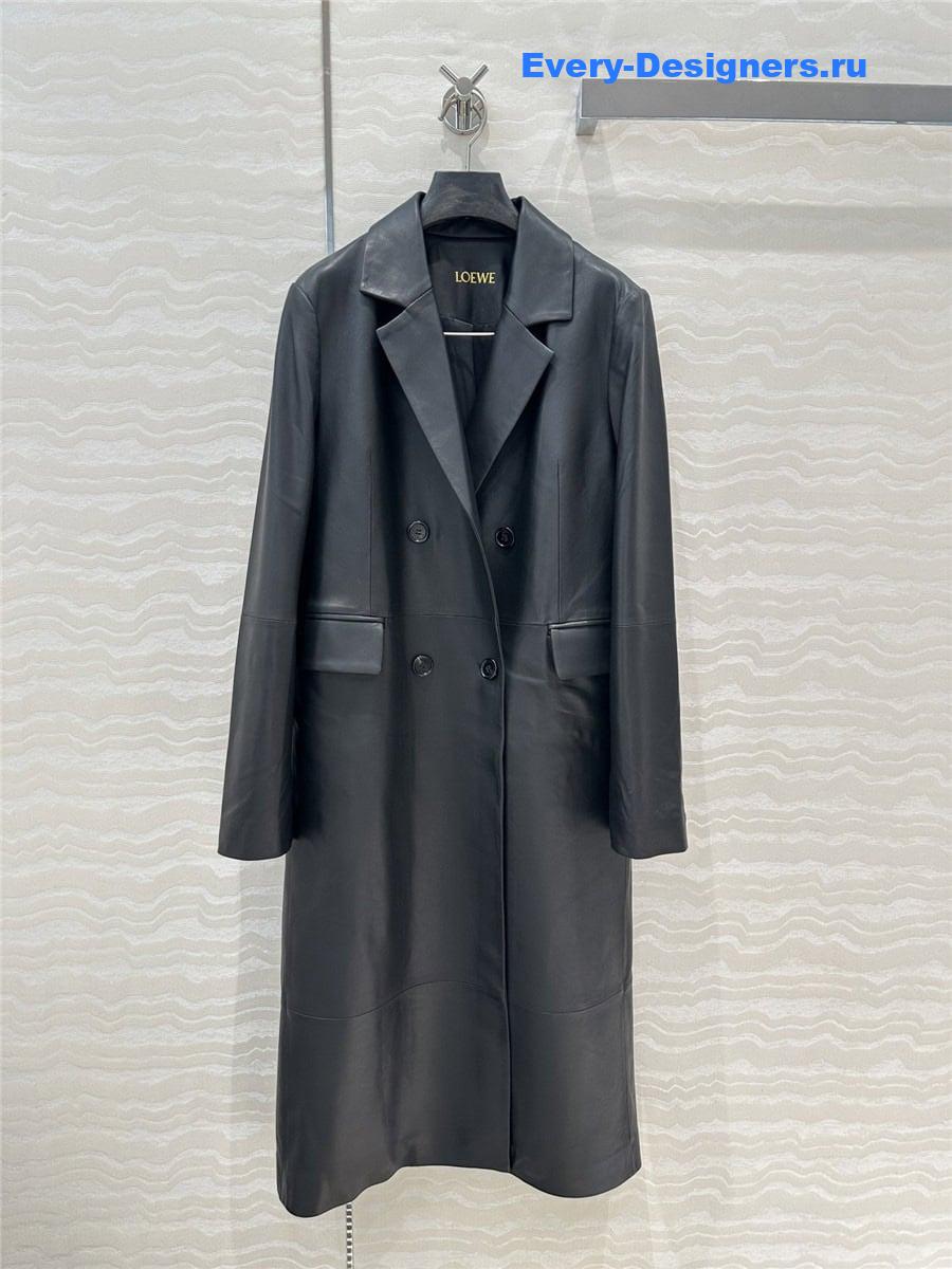 L0ew* western collar long coat