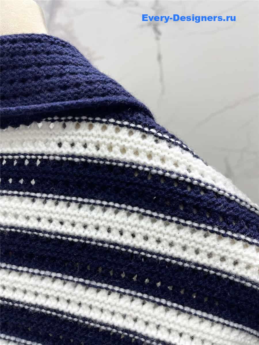 M1um1u colorblock lapel knitted jacket