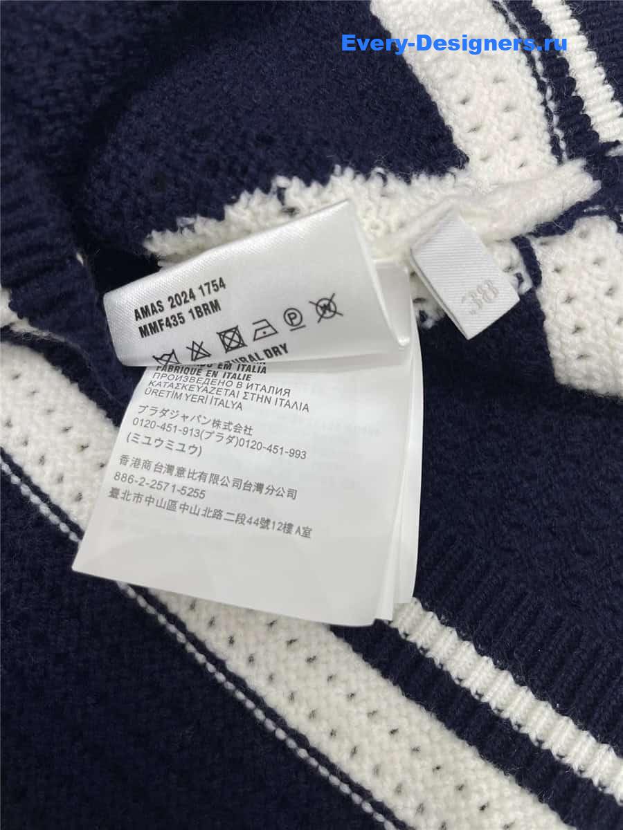 M1um1u colorblock lapel knitted jacket