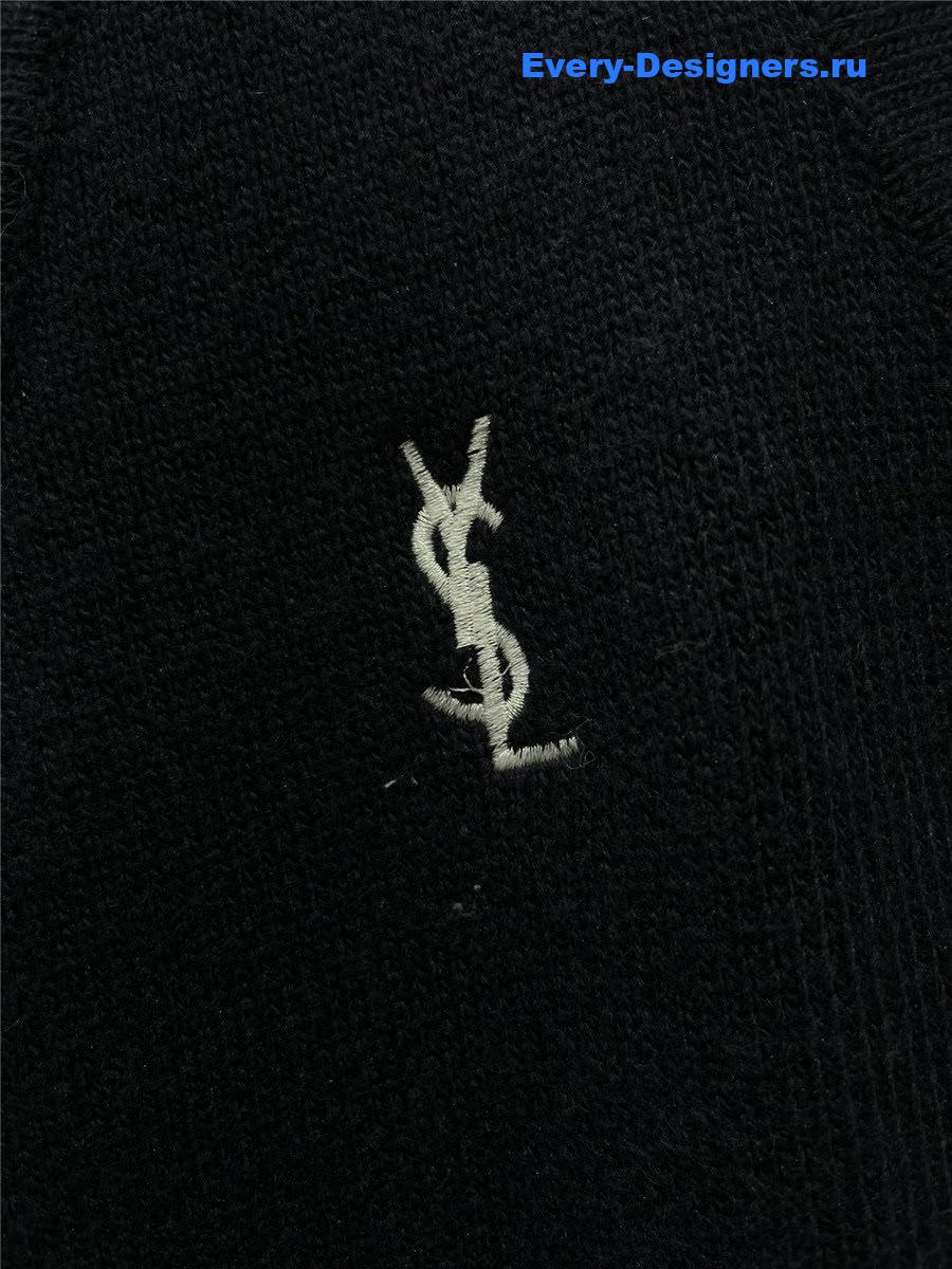 Y51 embroidered knit cardigan vest