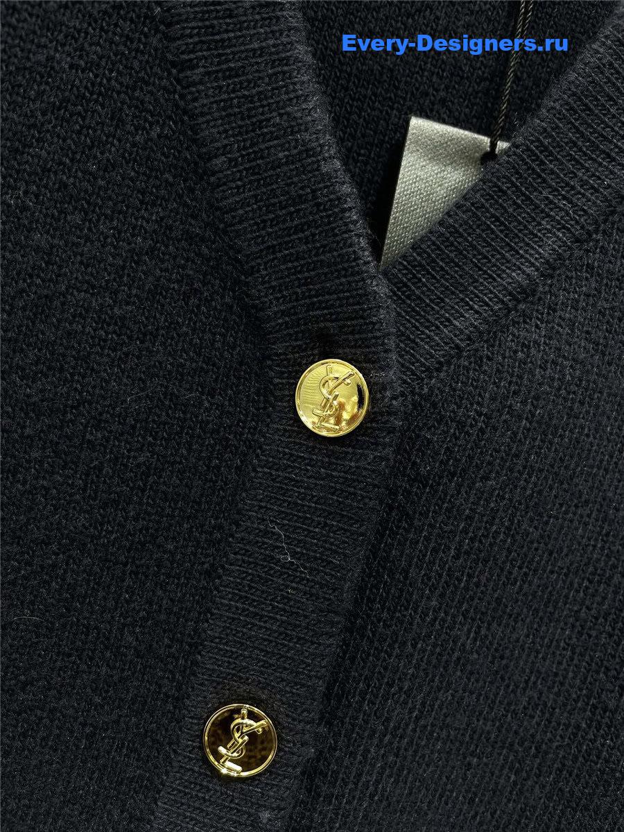 Y51 embroidered knit cardigan vest