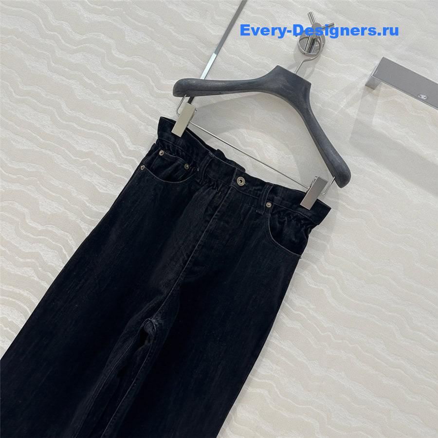 M1um1u denim tulle straight pants