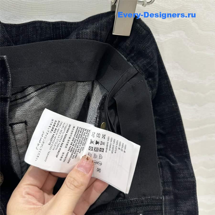 M1um1u denim tulle straight pants