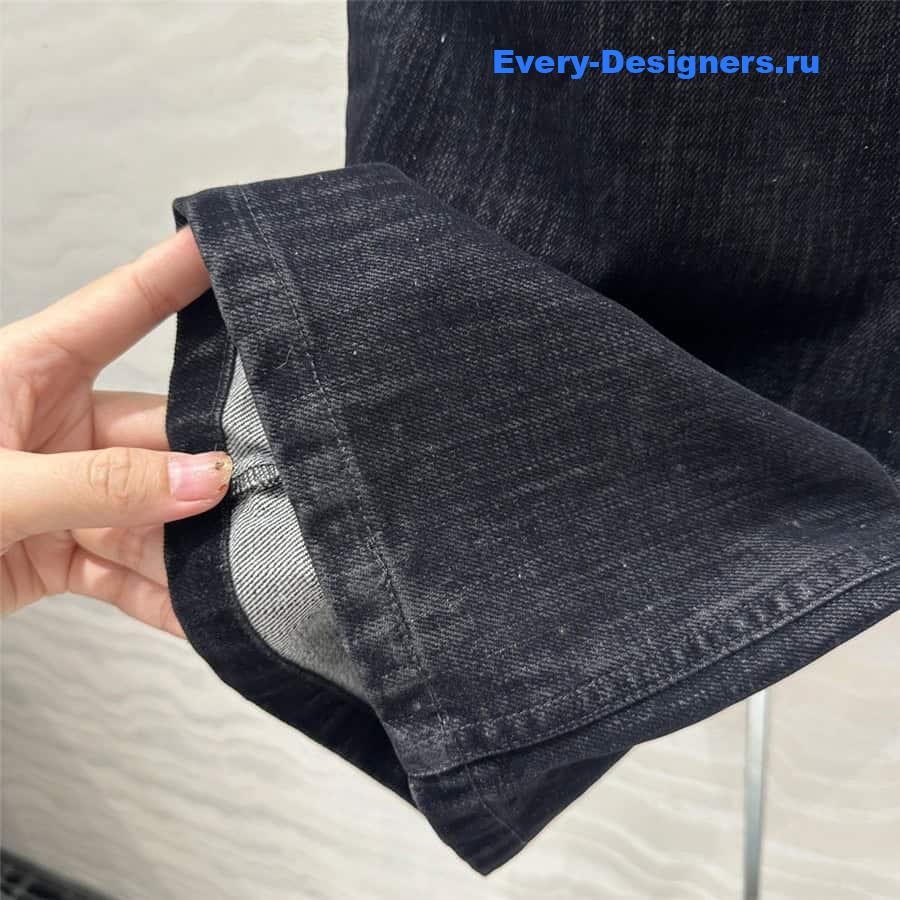 M1um1u denim tulle straight pants