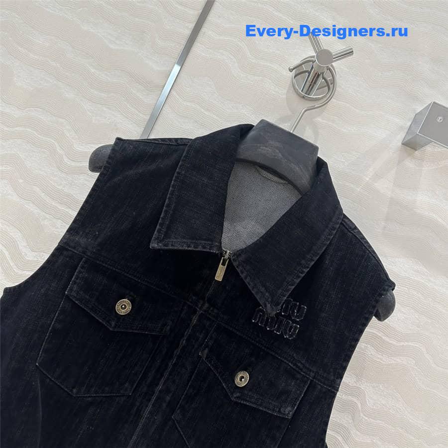 M1um1u denim short vest