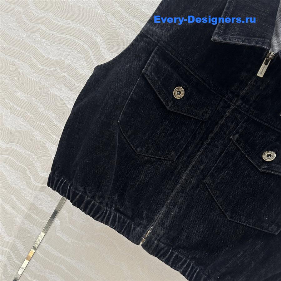 M1um1u denim short vest