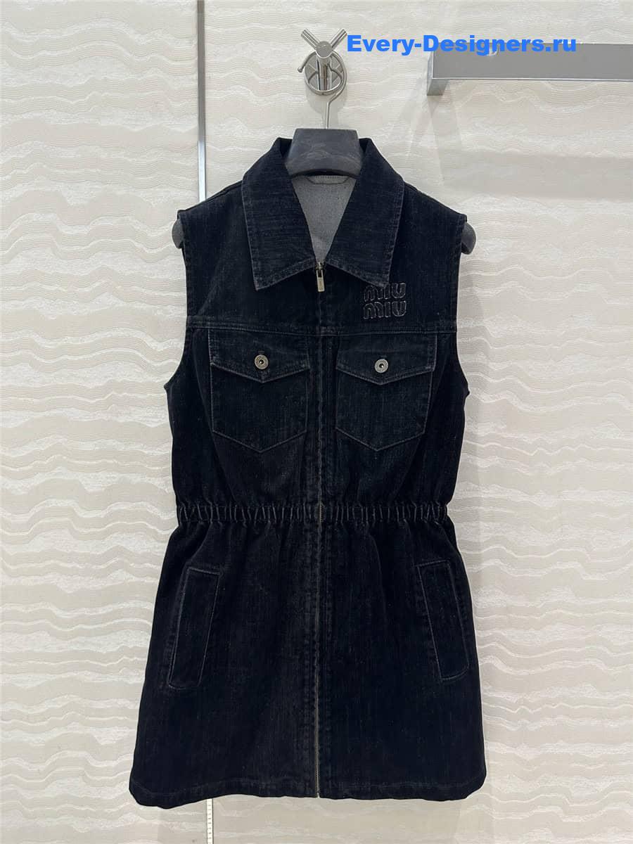 M1um1u denim vest dress