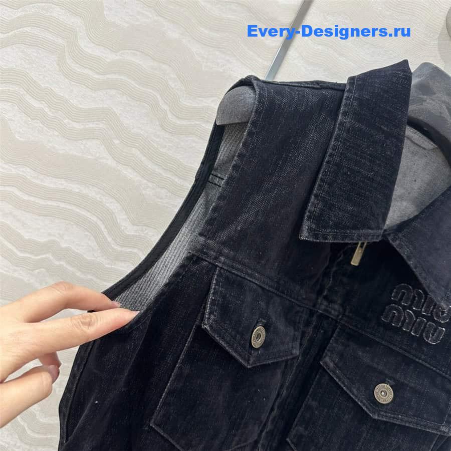 M1um1u denim vest dress