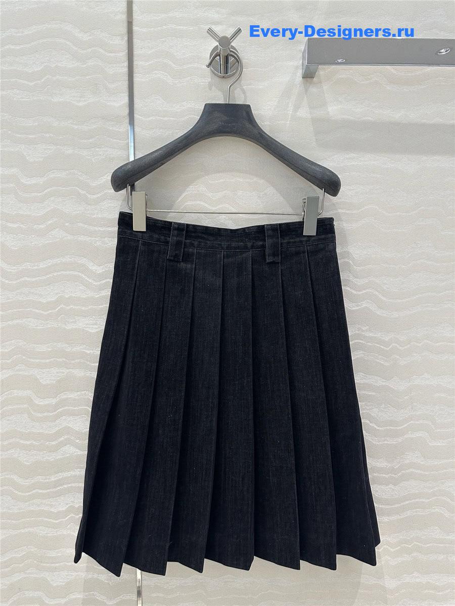 M1um1u denim pleated skirt