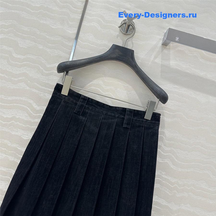 M1um1u denim pleated skirt