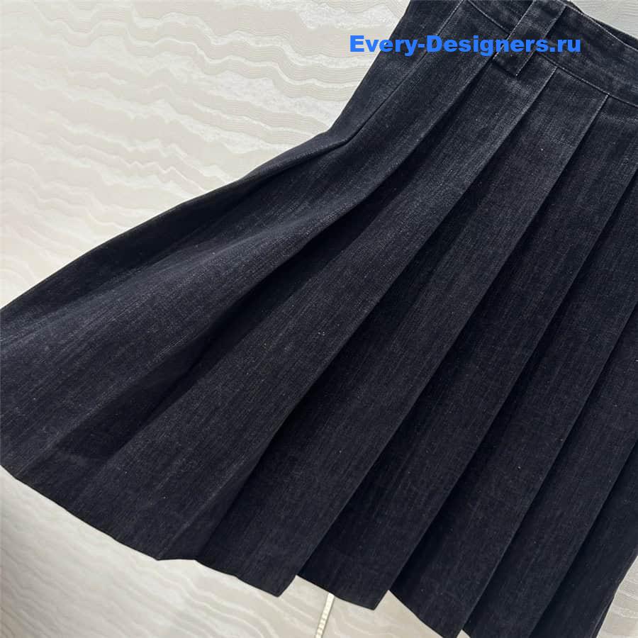 M1um1u denim pleated skirt