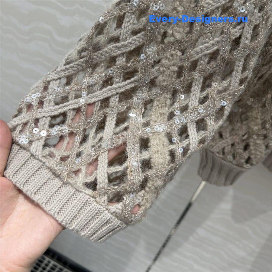 BC Hollow Crochet Sweater Beige