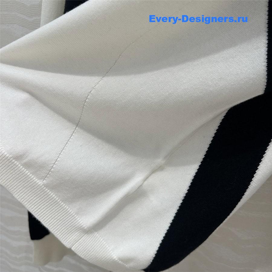 CC Half-Zip Logo Knit Hoodie White