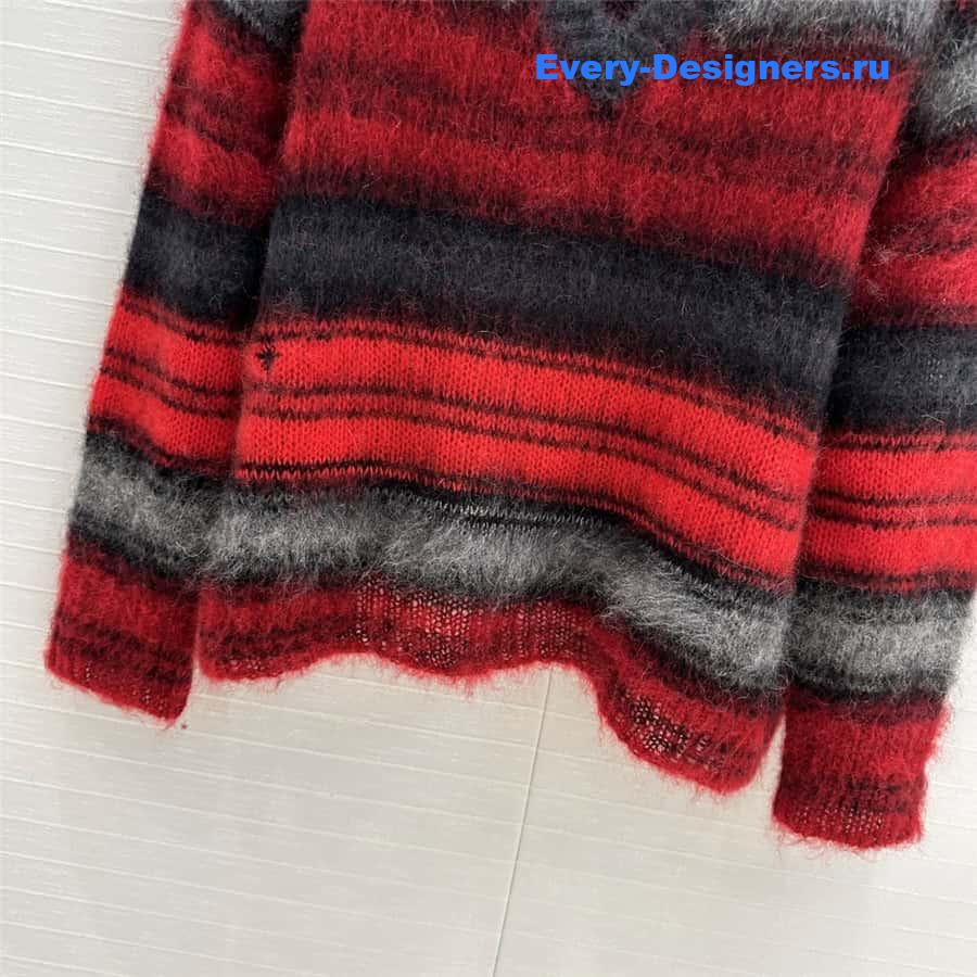 D10r mohair sweater red and grey