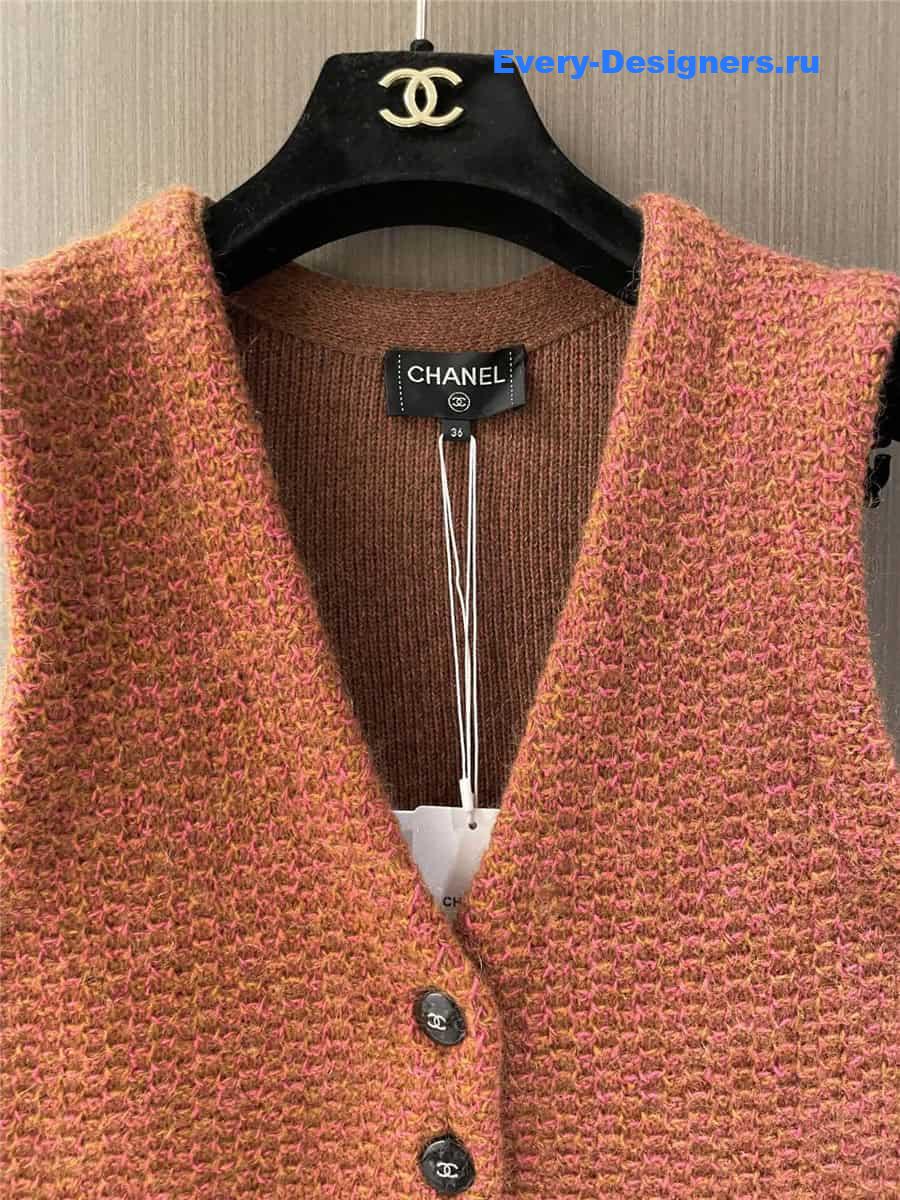 CC Orange Pocket Knit Vest