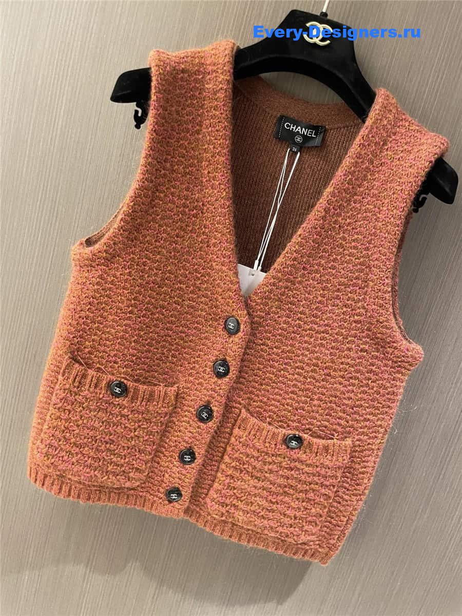 CC Orange Pocket Knit Vest