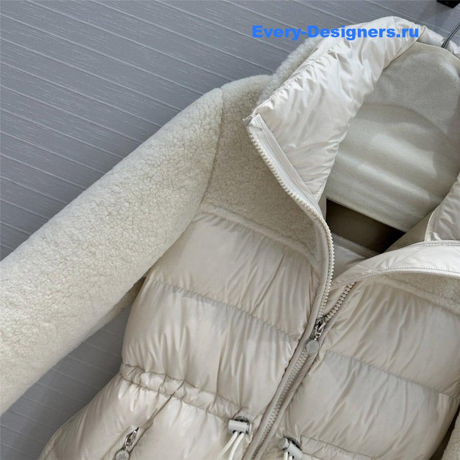 moncler sheepskin patchwork down jacket