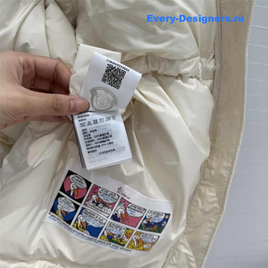 moncler sheepskin patchwork down jacket