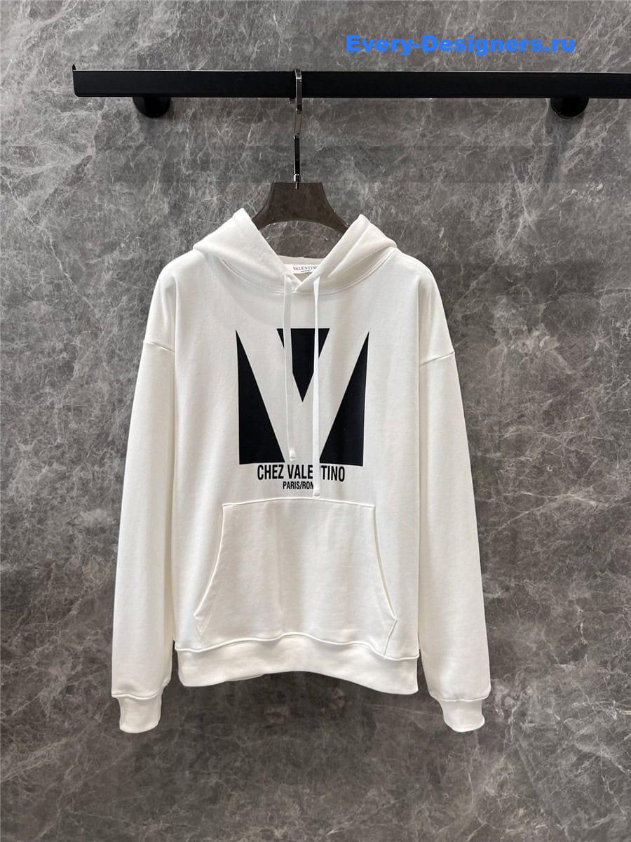 Va1e*ntin0 chez oversized hoodie white