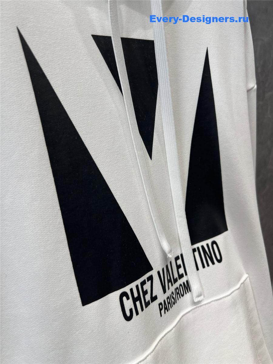 Va1e*ntin0 chez oversized hoodie white