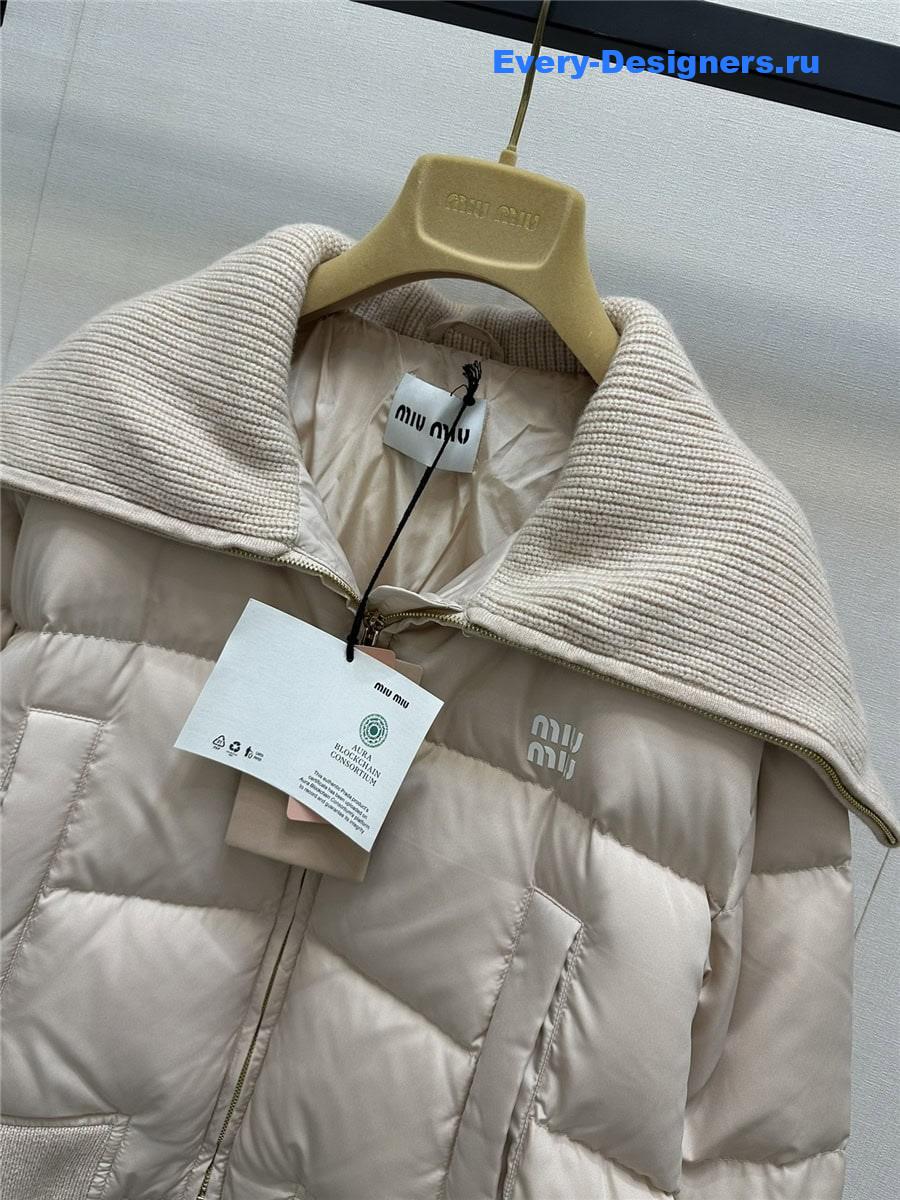 M1um1u wool collar down jacket