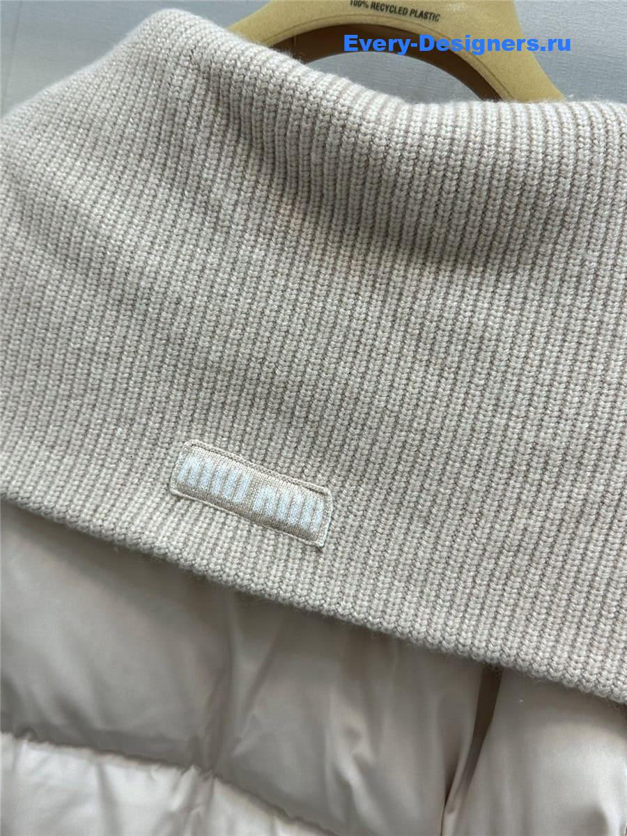 M1um1u wool collar down jacket