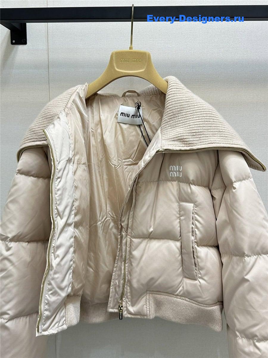M1um1u wool collar down jacket
