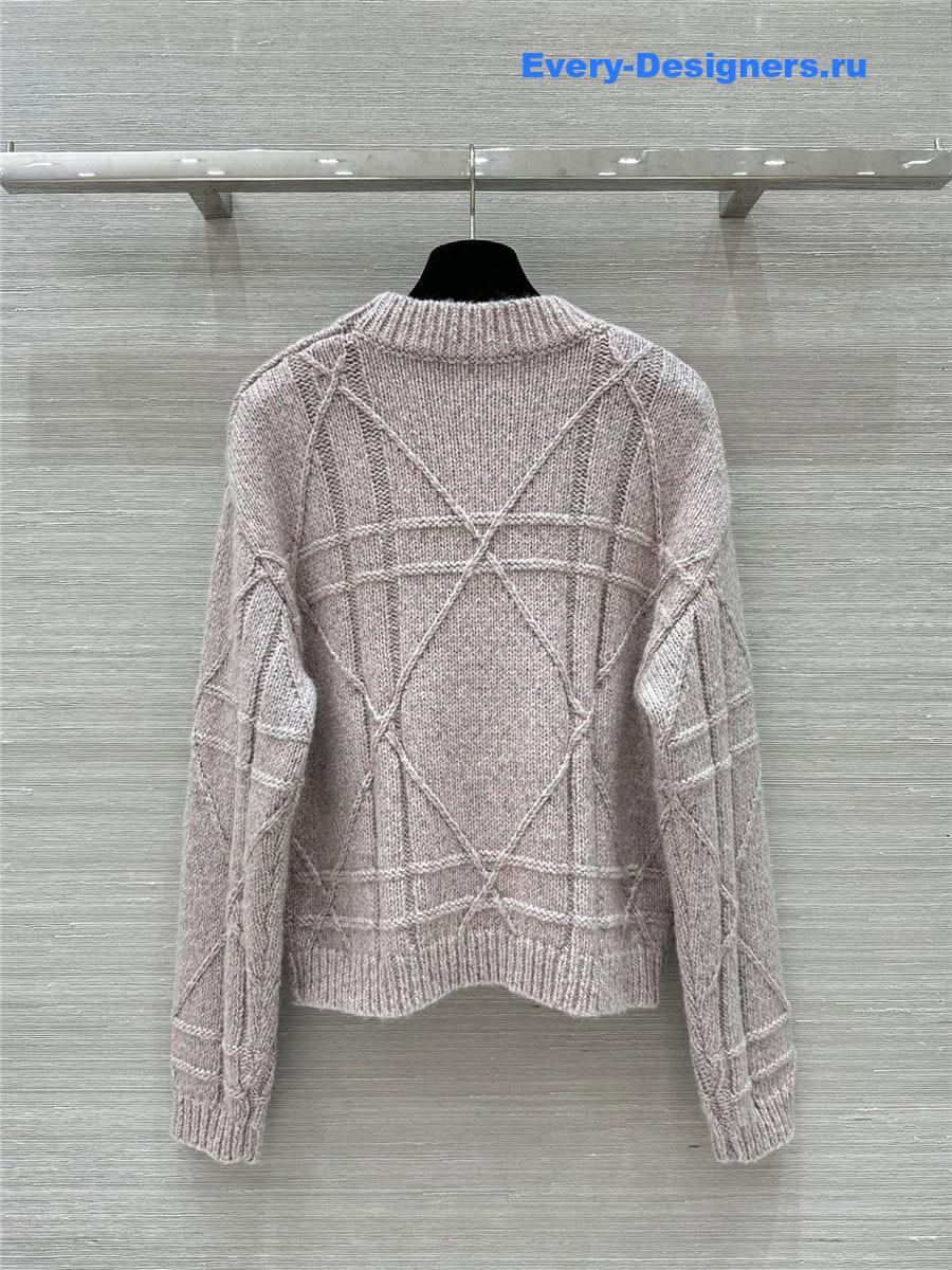 D10r check knit sweater beige