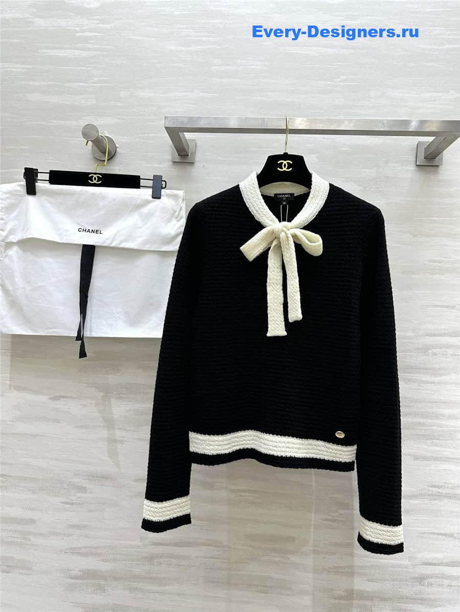 CC Bow Wool Sweater Black