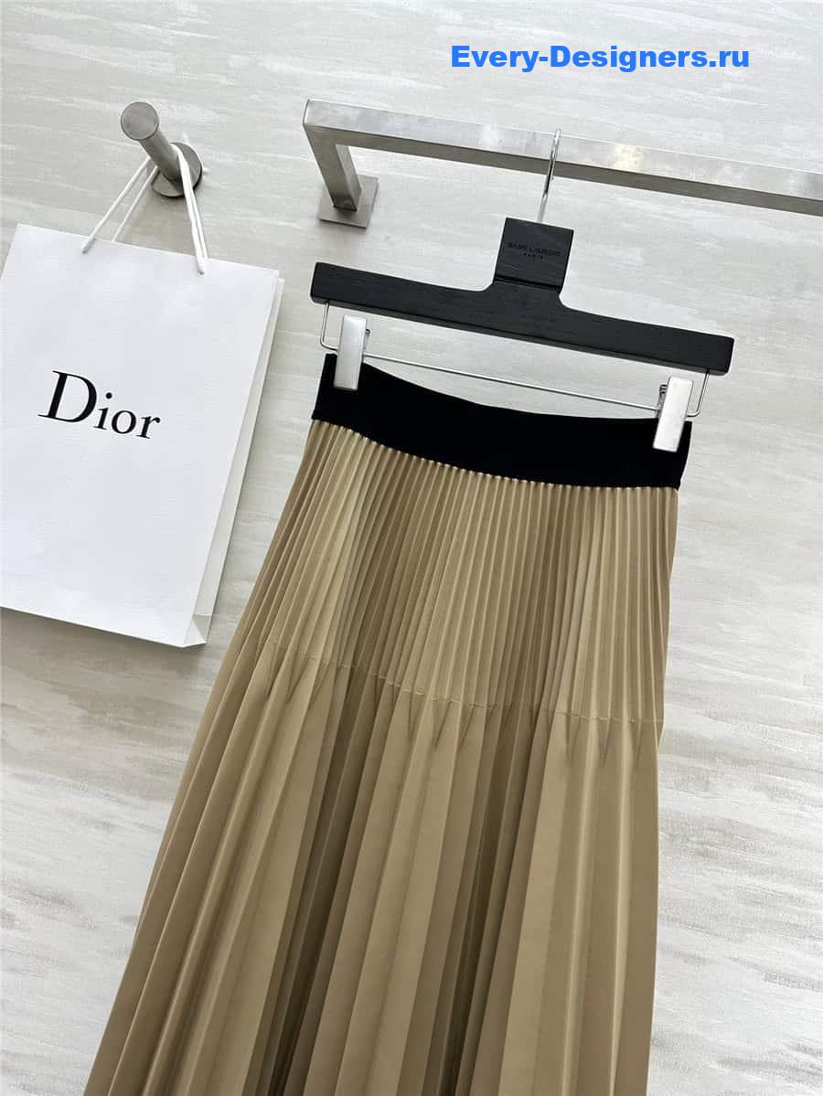 D10r pleated high waist leather skirt