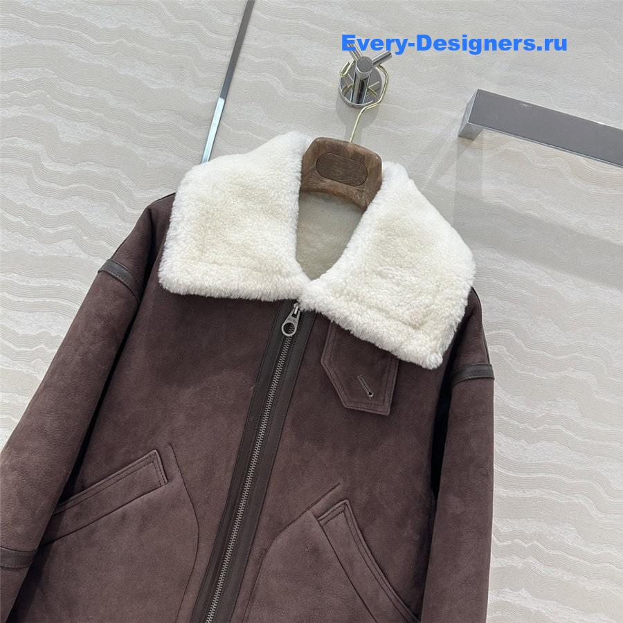 L0r0 P1ana brown leather jacket