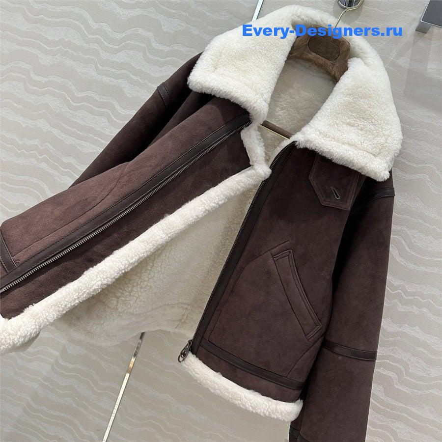 L0r0 P1ana brown leather jacket